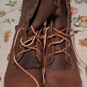 Justin Boots Tan Leather Men's Lace-Up Boots Size 13D. New Without Tags.